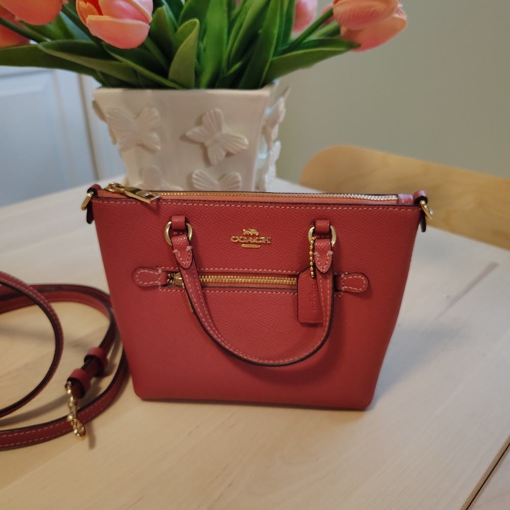 Coach Purse Mauve Pink Purse Bag Leather Handbag - Picture 2 of 7